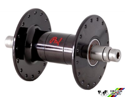 Phil Wood Standard High Flange Black Front Track Hub