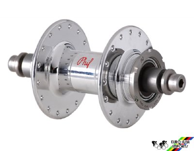 Phil Wood Fixed/Free High Flange Silver Track Hub REAR